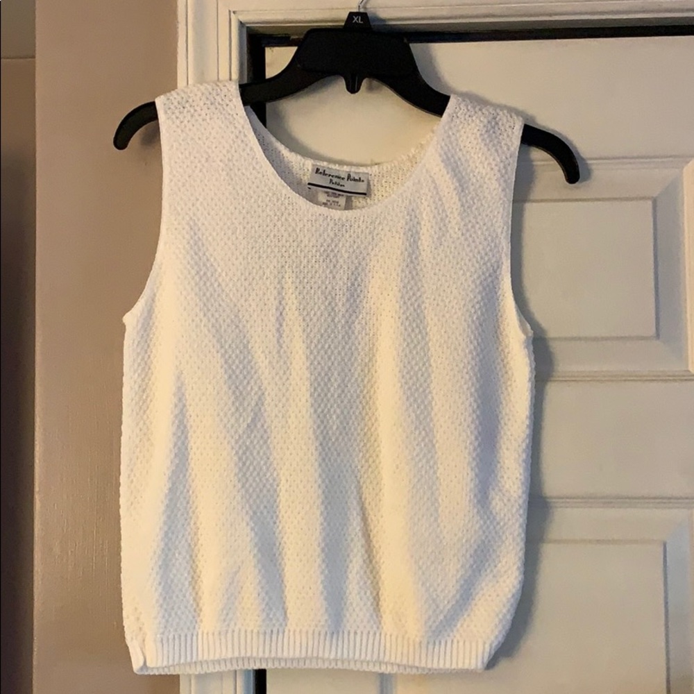 4/$20 White Sweater Tank Top Sz Petite Medium New